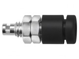 Soclu banană negru 2mm 10A cu izolație