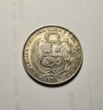 Peru 1 un Sol 1870 Piesa de Colectie, America Centrala si de Sud
