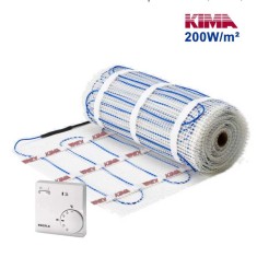 Kit covoraș &icirc;ncălzire electrică pardoseală KIMA-200W/m&sup2;, 1m&sup2; cu termostat Eberle