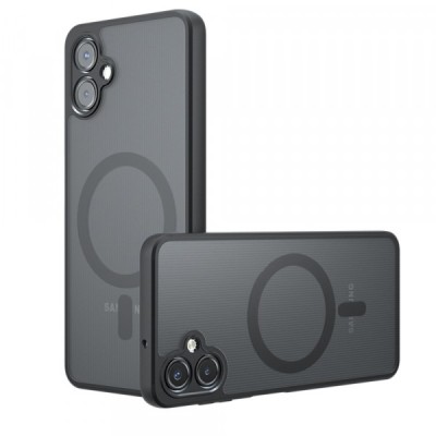 Husa MagSafe pentru Samsung Galaxy A07 4G A075, Techsuit, PureFrost, Neagra Satinata foto