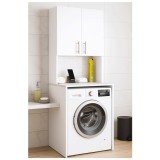 Dulap baie tip coloana cu spatiu pentru masina de spalat GN0191, 2 usi, polita, Pal Melaminat, 64x60x180 cm,alb