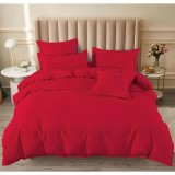Cumpara ieftin Lenjerie de pat dublu Bumbac Finet 6 Piese cu Elastic, Rosu- SIPRT175