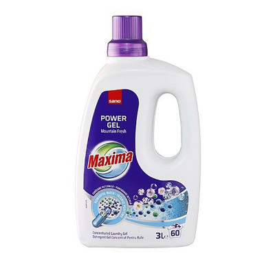 Detergent gel concentrat pentru rufe Sano Maxima Power Gel Mountain Fresh 60 spalari 3l foto