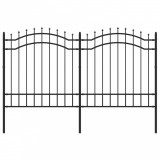 Gard gradina cu varfuri negru 165 cm otel vopsit electrostatic GartenMobel Dekor, vidaXL
