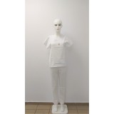 Bluza medicala de culoare alb- model unisex - 48