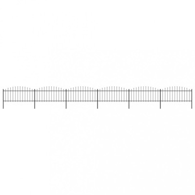 Gossi gard de gradina cu varf sulita, negru, 10,2 m, otel foto