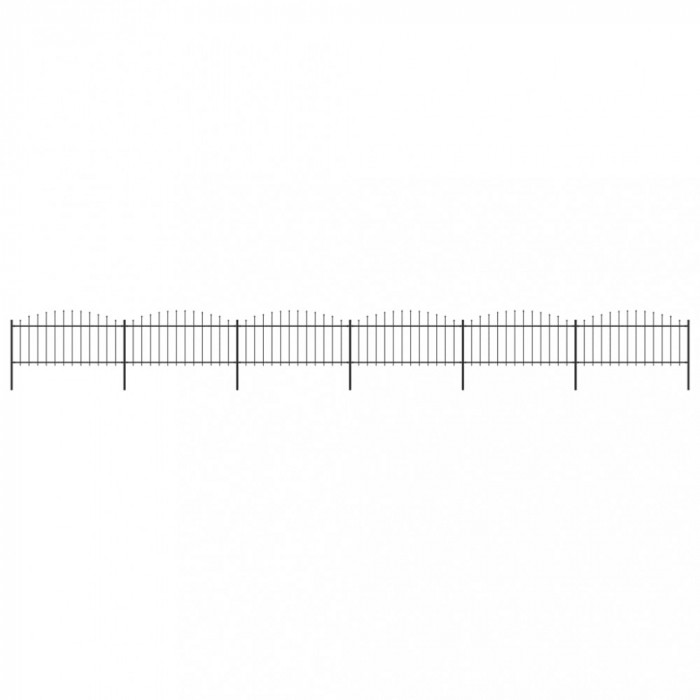 Gossi gard de gradina cu varf sulita, negru, 10,2 m, otel