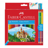 Creioane Colorate Faber-Castell Eco, 27 Buc/Set, 24 Creioane Colorate + 3 Creioane Bicolore, Culori Asortate, Creion de Colorat, Creioane Bicolore, Cr