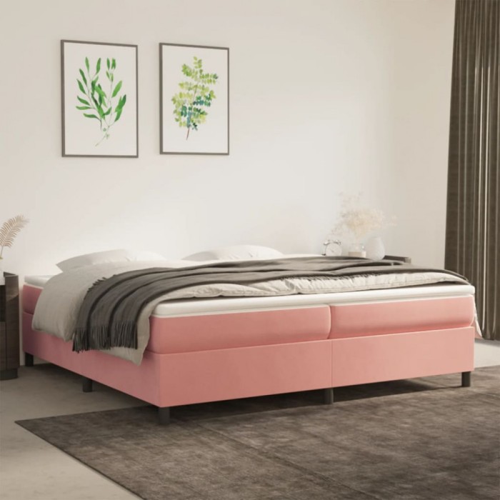 vidaXL Cadru de pat, roz, 200x200 cm, catifea 3121143