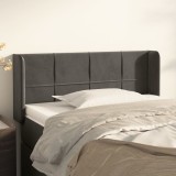 vidaXL Tăblie de pat cu aripioare gri &icirc;nchis 83x16x78/88 cm catifea
