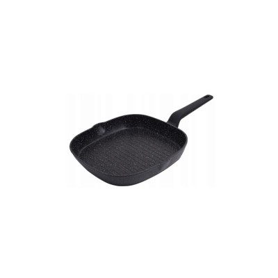 Tigaie tip grill, din aluminiu turnat, marmorata, neagra, 28cm, Klausberg foto