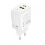 Incarcator Retea Borofone BN29 Fuente, 30W, 3A, 1 x USB-A - 1 x USB-C, Alb