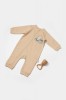 Salopeta cu fermoar, Two thread, BabyCosy, 100% bumbac organic, Stone (Marime: 3-6 Luni)