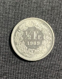 Moneda 1/2 franci 1989 Elvetia