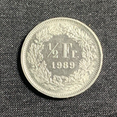 Moneda 1/2 franci 1989 Elvetia