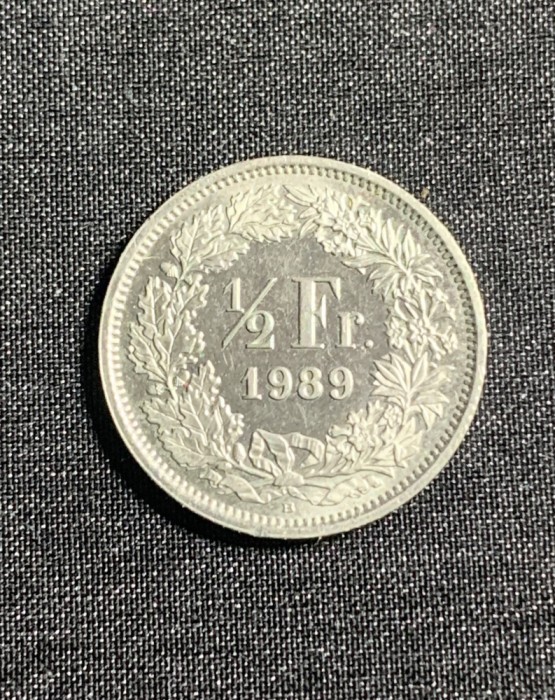 Moneda 1/2 franci 1989 Elvetia