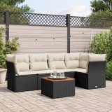 Cumpara ieftin Gossi set mobilier de gradina cu perne, 6 piese, negru, poliratan