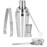 Kit pentru barmani, cocktail shaker, inox, set 5 piese, 550 ml, Springos