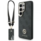 Husa MagSafe pentru Samsung Galaxy S26 Ultra S948, GUESS, 4G Big Rhinestone Triangle Strap, Neagra