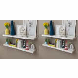 vidaXL Rafturi de perete, 4 buc., alb, 100 cm