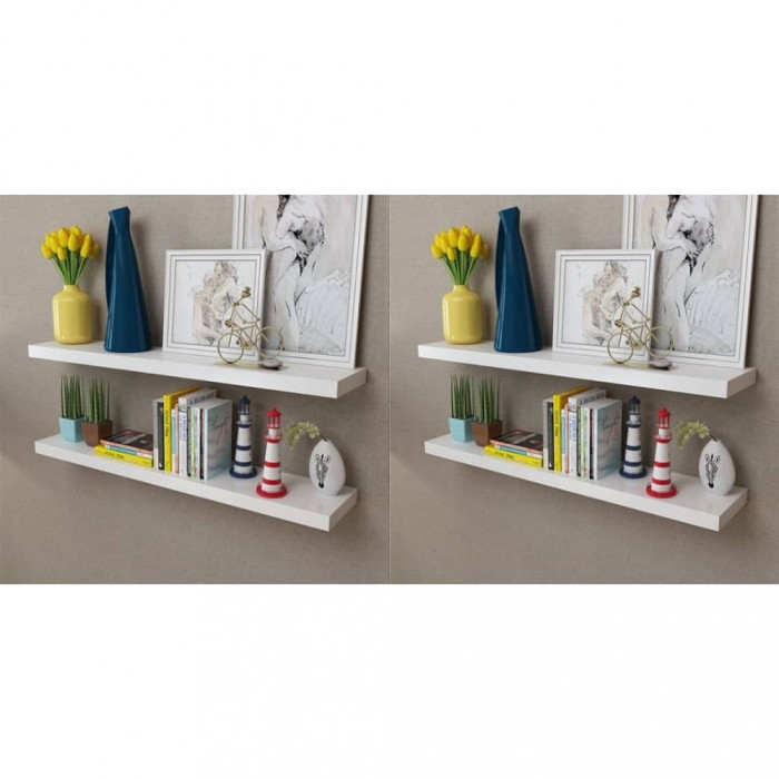 vidaXL Rafturi de perete, 4 buc., alb, 100 cm