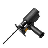 Adaptor fierastrau lance sau pendular pentru bormasina electrica, Portabil, Multifunctional, cu 3 lame pentru lemn, metal, PVC, Negru