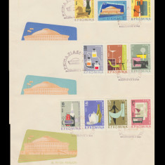 1962 Romania - 3 FDC Al IV-lea Pavilion de Mostre Bucuresti, LP 549