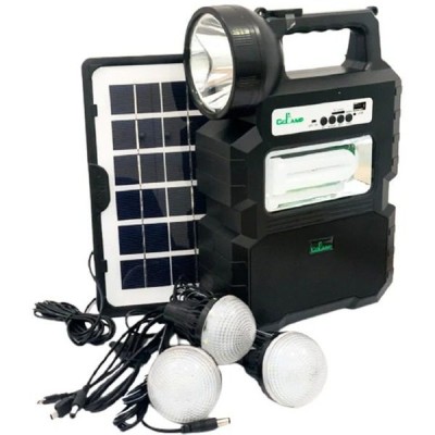 Kit panou solar portabil CCLAMP CL-810, cu 3 becuri incluse, Radio FM si Bluetooth foto