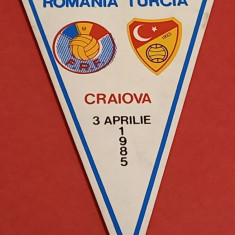 Fanion meci fotbal ROMANIA - TURCIA (03.04.1985)