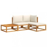 Cumpara ieftin Set canapele de gradina cu 4 piese si perne, lemn de salcam si ratan