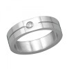 Inel Otel Chirurgical Argintiu cu Zirconiu Cubic, Marimea 57, Inel inox dama/barbati, Cadou elegant