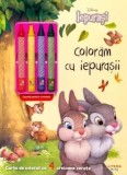 Cumpara ieftin Coloram cu iepurasii. Carte de colorat cu 4 creioane cerate/***