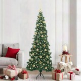VidaXL Pom de Crăciun Artificial pentru Colț Verde 210 cm PVC și Metal 3397280