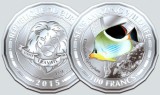 Burundi 100 Franci 2015 UNC, Moneda Colorata cu Peste si Fluture