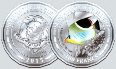 Burundi 100 francs 2015 UNC Peste Fluture foto