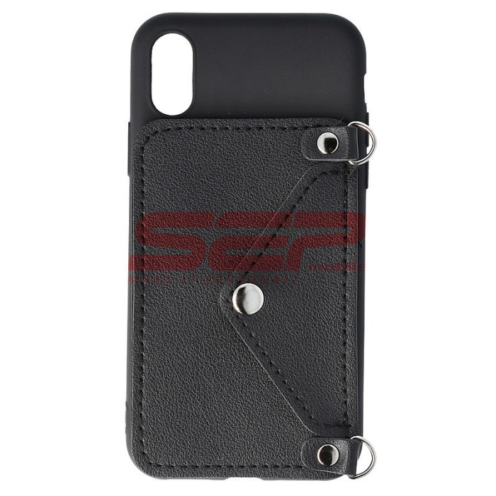 Toc TPU Crossbody Wallet Apple iPhone X BLACK