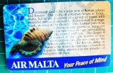 Cartela telefonica Maltacom 95 units 002641639 Lm5 Riccione 2001 Air Malta Mozaic roman si ghioc