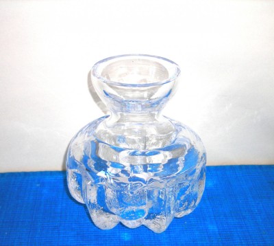 Vaza cristal masiv mould-blown cca. 1965 - design Lars Hellsten Skruf, Suedia foto