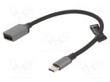 Cablu USB 2.0 A la C 0,15m gri VENTION