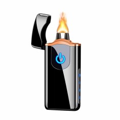 Bricheta MBrands cu arc electric PULSED ,carcasa metalica, Fara Gaz ,incarcare USB, antivant Negru foto