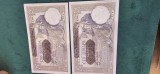 Serbia 100 dinari dinara 1941 , serii consecutive 913 - 914 , stare aunc unc