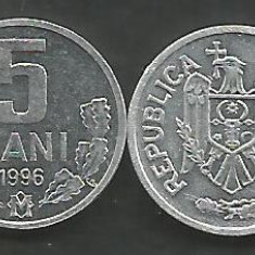 MOLDOVA 5 BANI 1996 [0] a UNC / UNC , livrare in cartonas