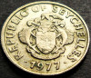 Moneda exotica 25 CENTI - Insulele SEYCHELLES, anul 1977 * cod 1344 B, Africa