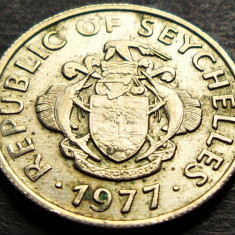 Moneda exotica 25 CENTI - Insulele SEYCHELLES, anul 1977 * cod 1344 B
