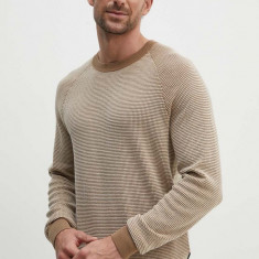 BOSS pulover de lana barbati, culoarea bej, light, 50519616