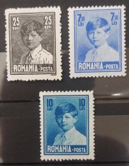 Romania 1928 - Mihai l,format mare cu filigran foto