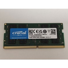 Memorie ram Laptop Crucial 16GB, DDR4, 2Rx8, DDR4-2400, 2400Mhz, CT16G4SFD824A, PC4-19200, 1.2V, CL17, Non-ECC, sodimm, 260 pini