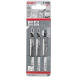 Bosch T 101 B - Set panze fierastrau pendular tija cu un prag de prindere (T) 100 mm lemn taiere dreapta fina 3 bucati
