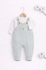 Salopeta bebelusi 2 piese, gri, tricotata, stil nordic cu bretele (Marime, Superbaby