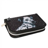 Penar neechipat cu 1 compartiment si 2 extensii,model Doggy,negru,20x14x4 cm